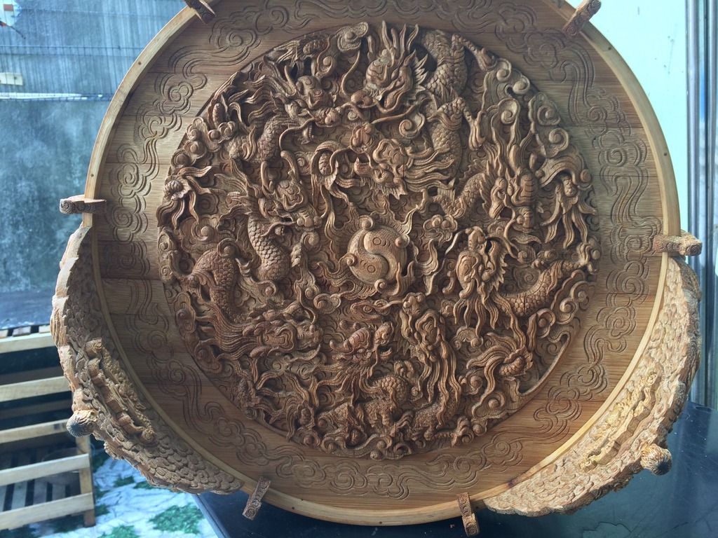 Lồng chạm 72 nan Víp 3D Cửu Long Trân Châu - lồng đất cầu dừa zin - 18