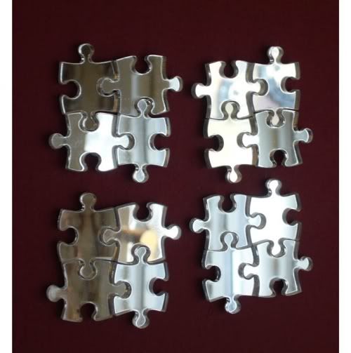 Shatterproof Acrylic 4pc Jigsaw Puzzle Piece Mirrors 4cm to 100cm eBay