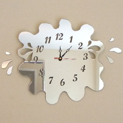 Shatterproof Acrylic Bathroom Themed Mirrored Clocks 25cm to 35cm eBay