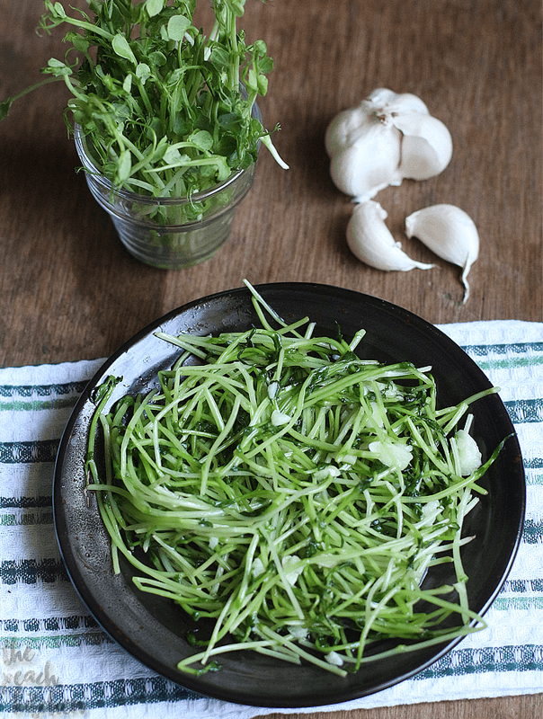 Stir-Fried Garlicky Tao Miao (Snow Pea Sprouts)