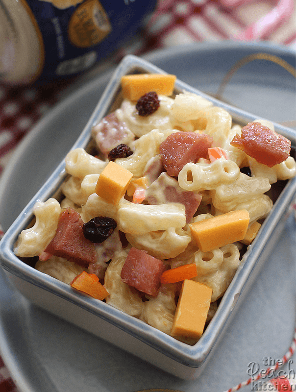 Christmas Ham and Queso De Bola Macaroni Salad