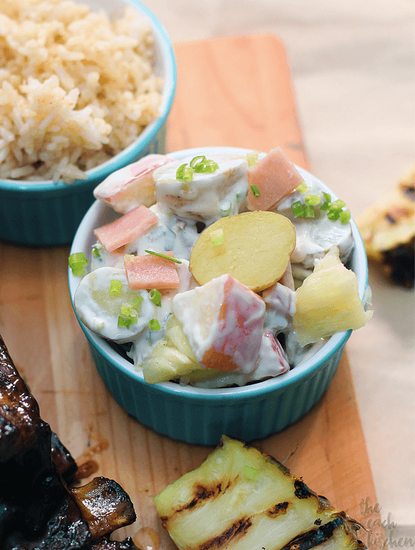 Hawaiian Barbecue Ribs + Apple Potato Salad + Dirty Rice