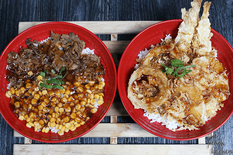 Beef Pepper and Tempura Donburi