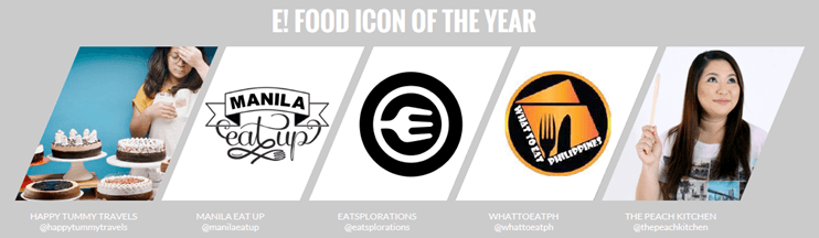 E! Food Icon of The Year at E! Bloggers Ball 2018