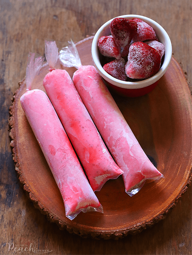 Keto Friendly Strawberries and Cream Ice Candy