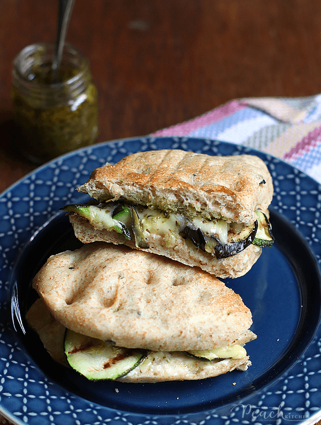 Grilled Eggplant and Zucchini Sandwich