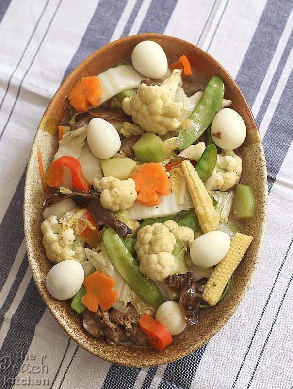 Chopsuey with Quail Eggs