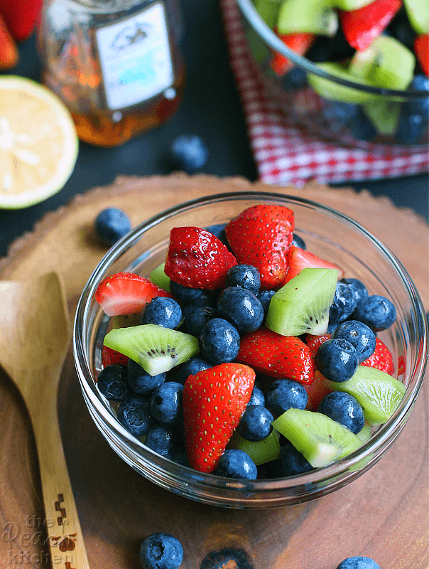 Fresh Fruit Salad with Honey Lemon Syrup