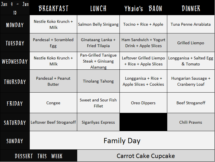 Weekly Menu Plan #6