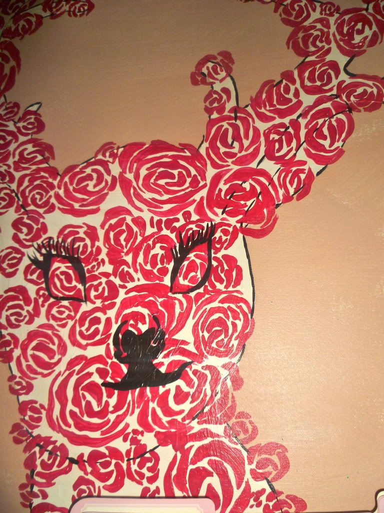 Deer Painting Roses