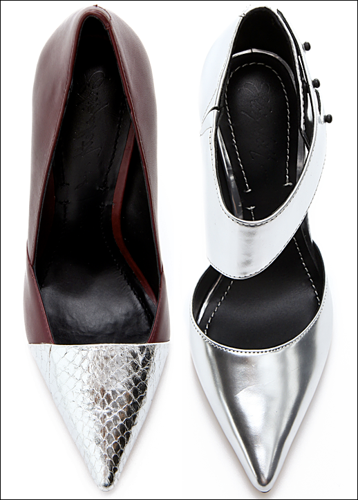 ELIZABETH AND JAMES METALLIC HEELS SASH SNAKE EMBOSSED SILVER CAP TO RED BURGUNDY D ORSAY PUMP ALL SILVER SAND PUMP WIDE ANKLE STRAP POINTED TOE FASHION STYLE BLOG