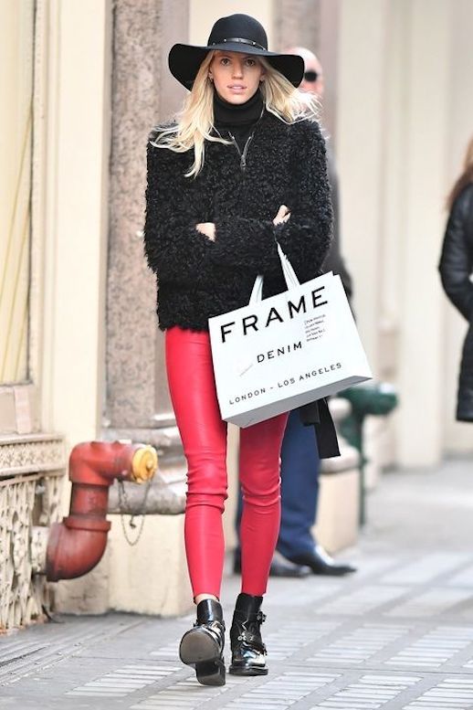 A Supermodel Makes a Case For Red Leather Pants