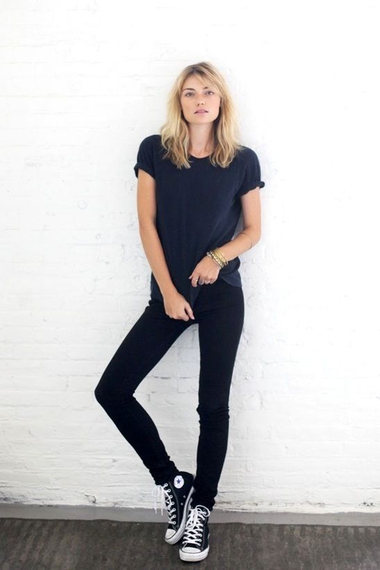 black jeans with converse