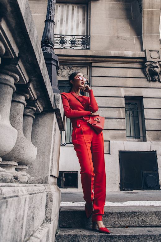 How to Wear Head-to-Toe Red Like Chriselle Lim