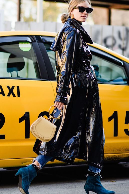 How to Wear a Patent Leather Trench Coat This Season