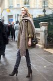 Model-Off-Duty: Sasha Luss | Chunky Scarf + Slouchy Trench In Paris