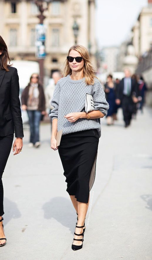 STREET STYLE: HOLLI ROGERS | COZY COOL KNIT + SKIRT