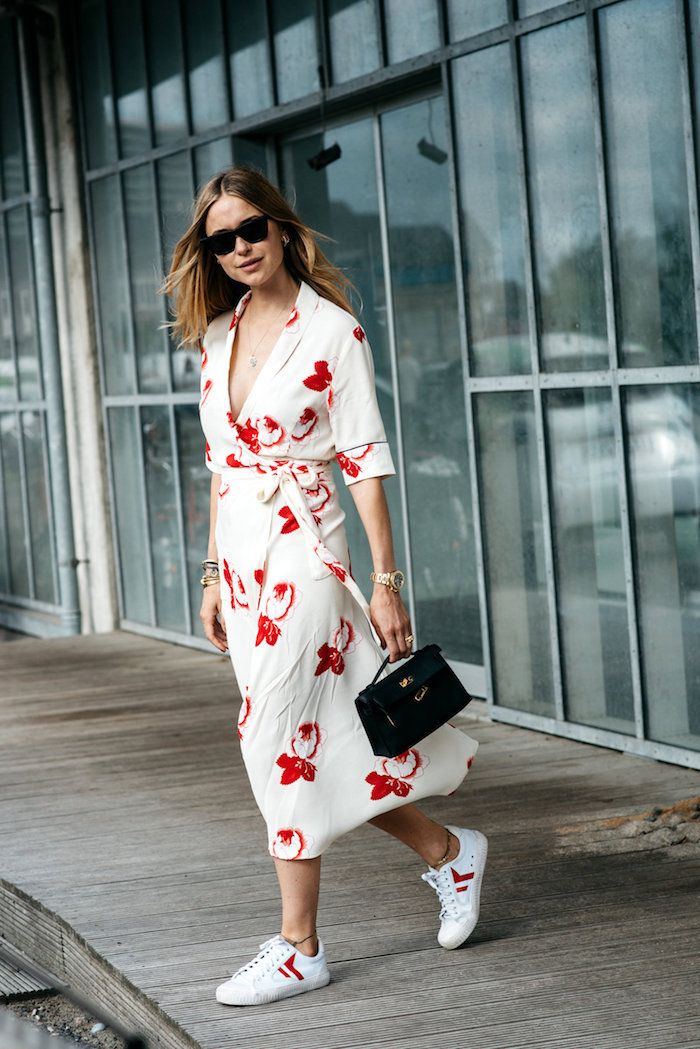Get Pernille Teisbaek's Incredibly Cool Dress and Sneakers Look