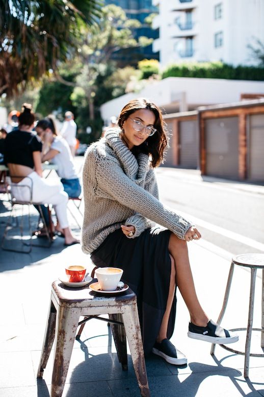 Le Fashion Blog Casual Style Clear Glasses Chunky Turtleneck Sweater Maxi Skirt Vans Sneakers Via She Be The Sound