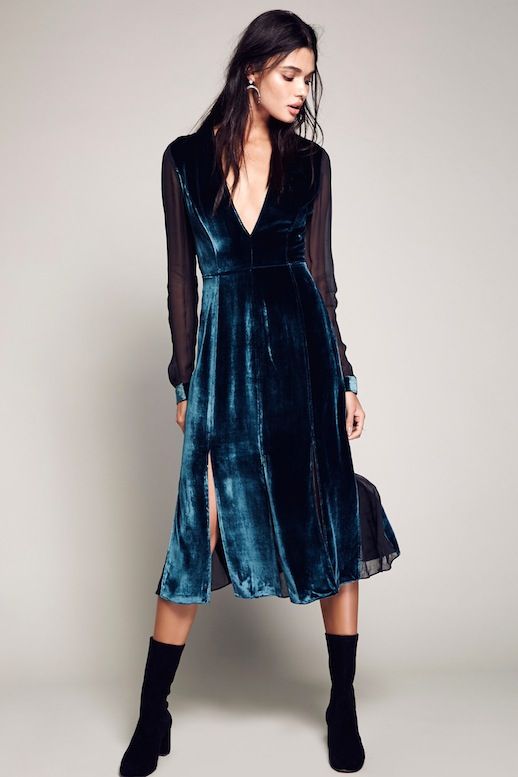 This Blue Velvet Dress Is Perfect For The Holidays