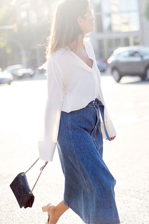 A Chic Case For The Long Denim Skirt | Le Fashion | Bloglovin'