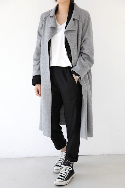A Casual Cool Take On The Grey Coat