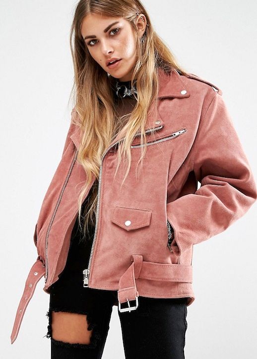 Le Fashion: Must-Have: The Oversized Pink Suede Moto Jacket