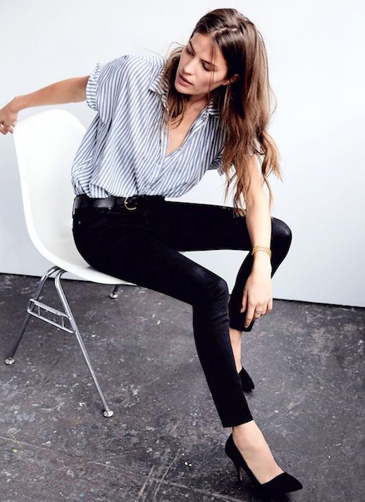 Meet Your New Favorite Pairing: Skinny Black Jeans And Stripes