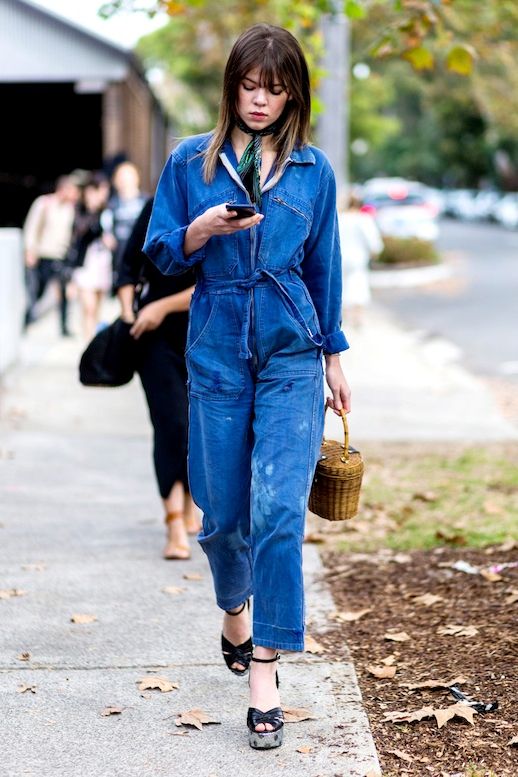 Le Fashion How To Add Feminine Flair To A Denim Jumpsuit