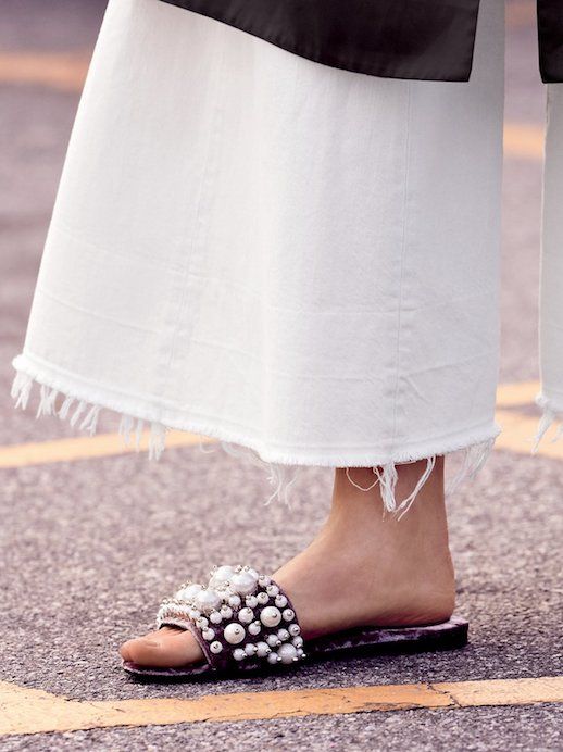 Shoe Crush: Pearl Embellished Slide Sandals