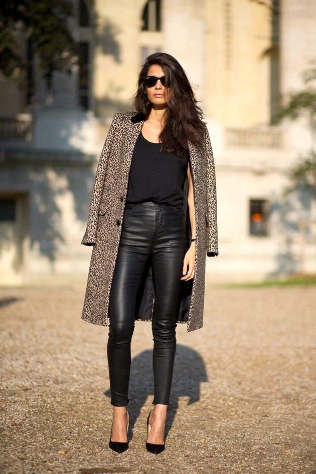 Street Style: Barbara Martelo | Leather + Leopard In Paris