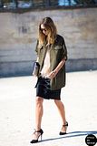 Street Style: Candela Novembre | Army Jacket + Feathers In Paris