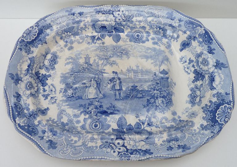 Antique Davenport Pottery Blue & White Meat Platter Circa 1815 eBay