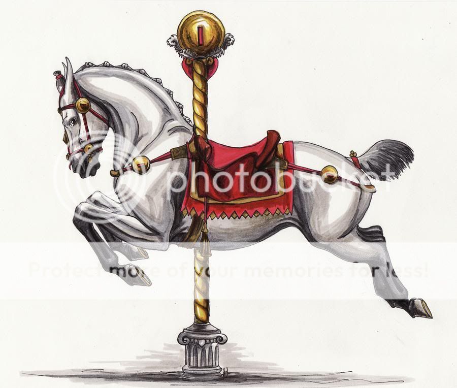 CAROUSEL ROMAN HORSE KNIGHTS CROSS STITCH PATTERN  