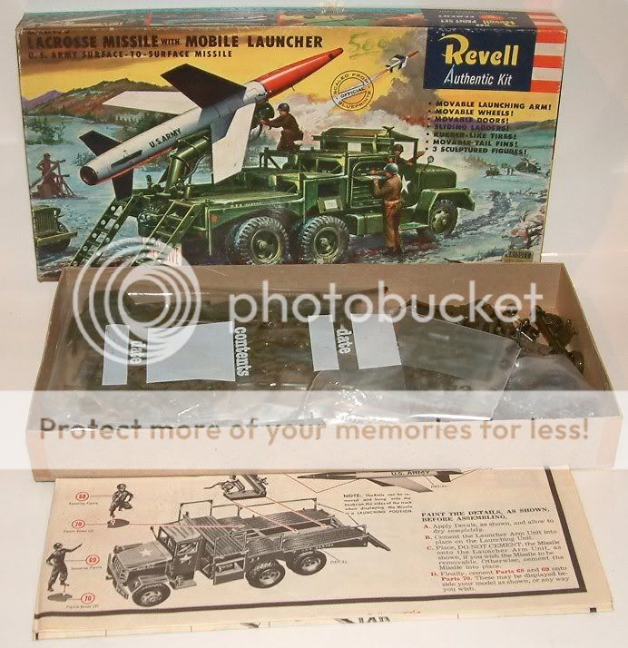 ROCKETS  Lacrosse Missile with Mobile Launcher made in 1958 by REVELL