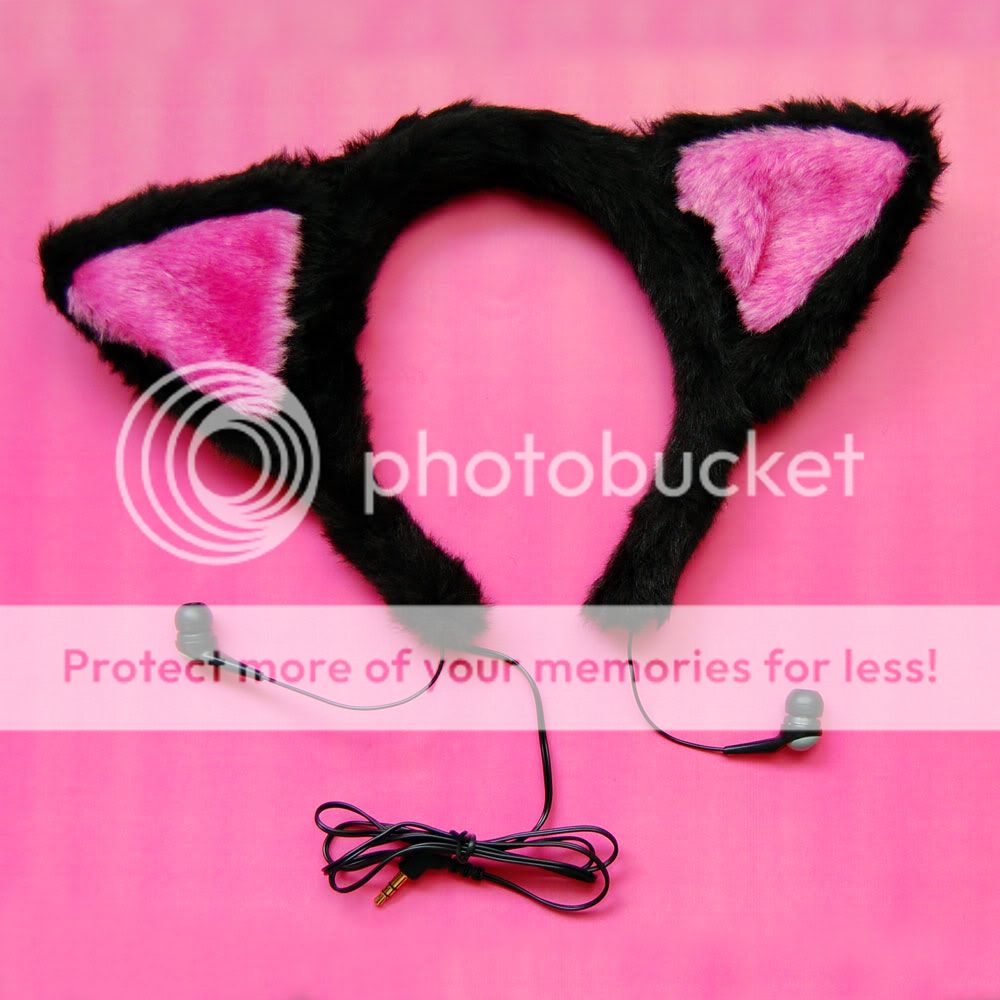 NekoMimi Cat Ear Headphones Black for Cosplay Japan Akihabara  