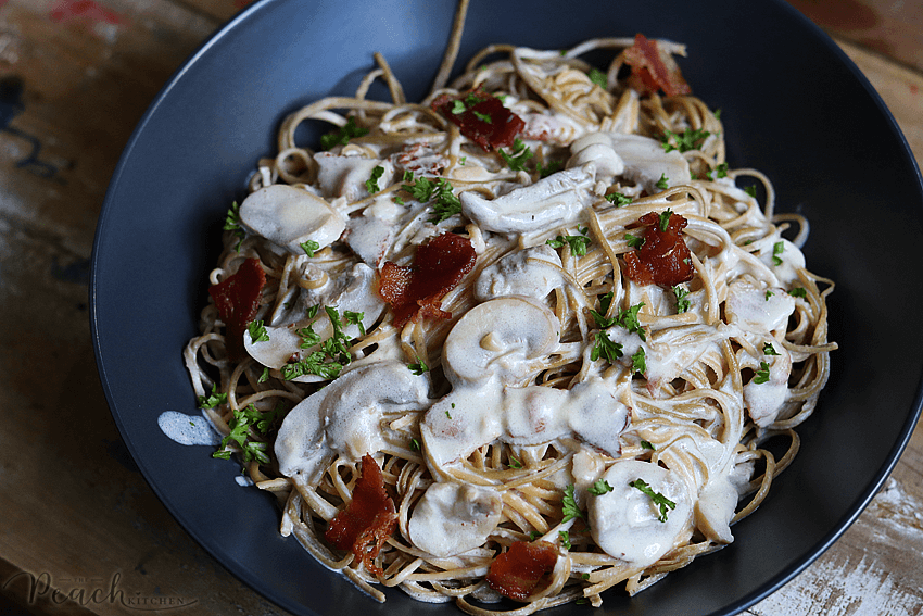 Creamy Bacon Mushroom Carbonara (Filipino Style)