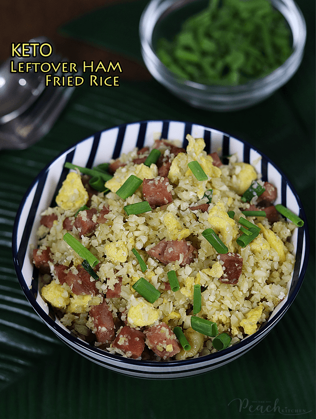 KETO Leftover Ham Fried Rice (Low Carb, Gluten-Free)