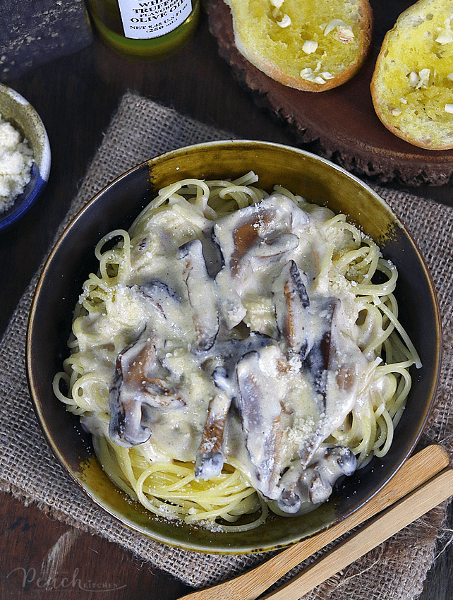 Truffle Mushroom Cream Spaghetti