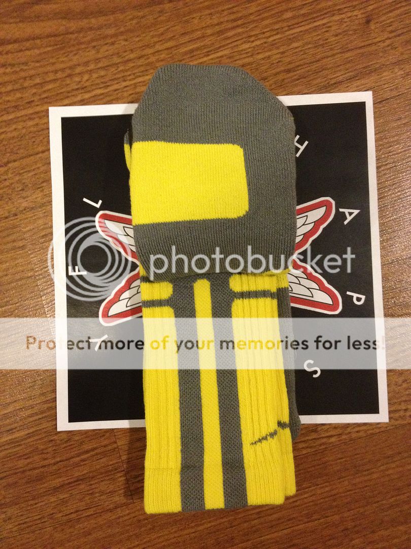 Nike Elite Platinum Basketball Socks size XL Grey / Yellow Gray 