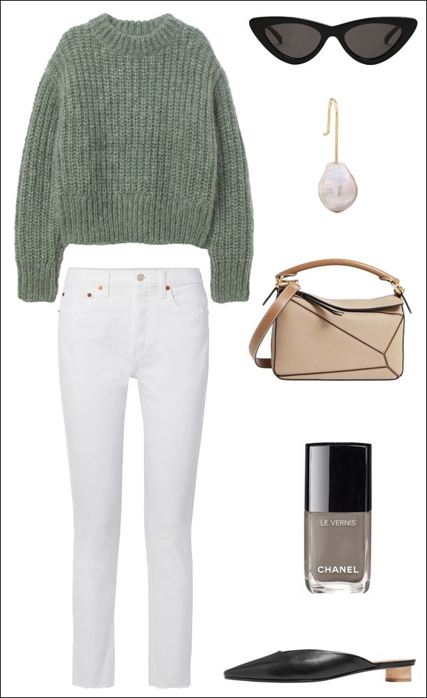 Try White Jeans In Winter With This Outfit Idea