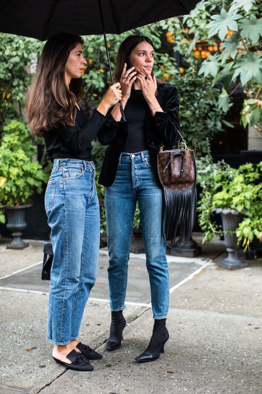 Le Fashion Blog Easy Styling Black Top Sweater Blazer Mid Wash Cropped Jeans Black Flats Or Boots Via Sandra Semburg 
