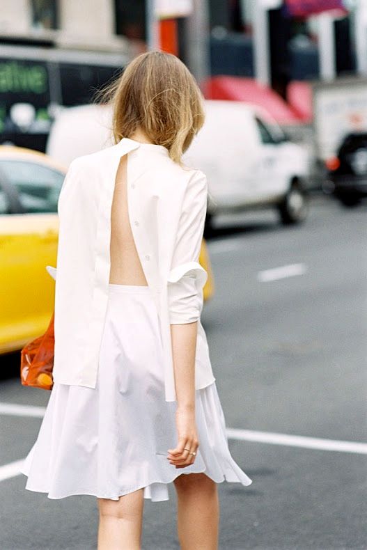 All-White Summer Outfit With a Backwards Button-Down — Kristina Bazan