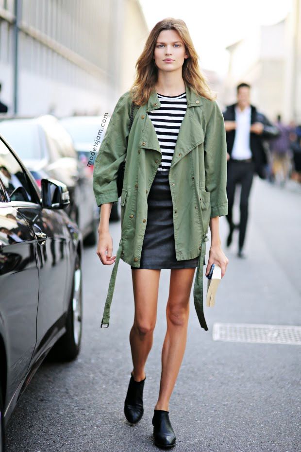 Le Fashion: Model-Off-Duty Style: Bette Franke In An Army Jacket And ...