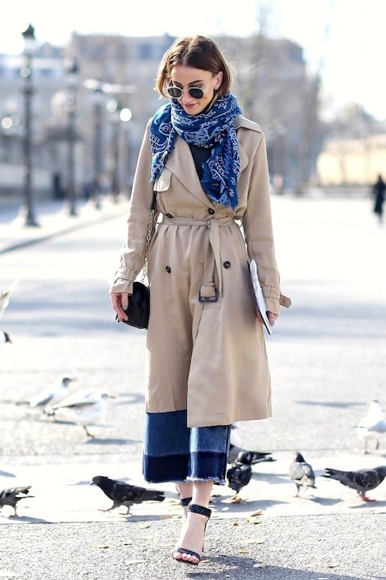 Le Fashion: Street Style: Blue Bandana + Color Block Jeans In Paris