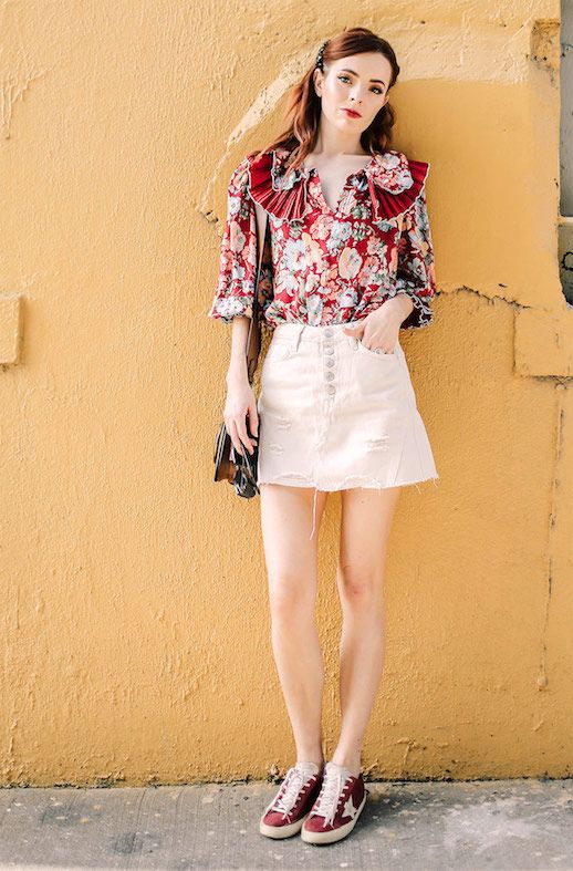 Le Fashion Blog Shop The Cutest White Denim Mini Skirts Of Summer Via Sea Of Shoes 