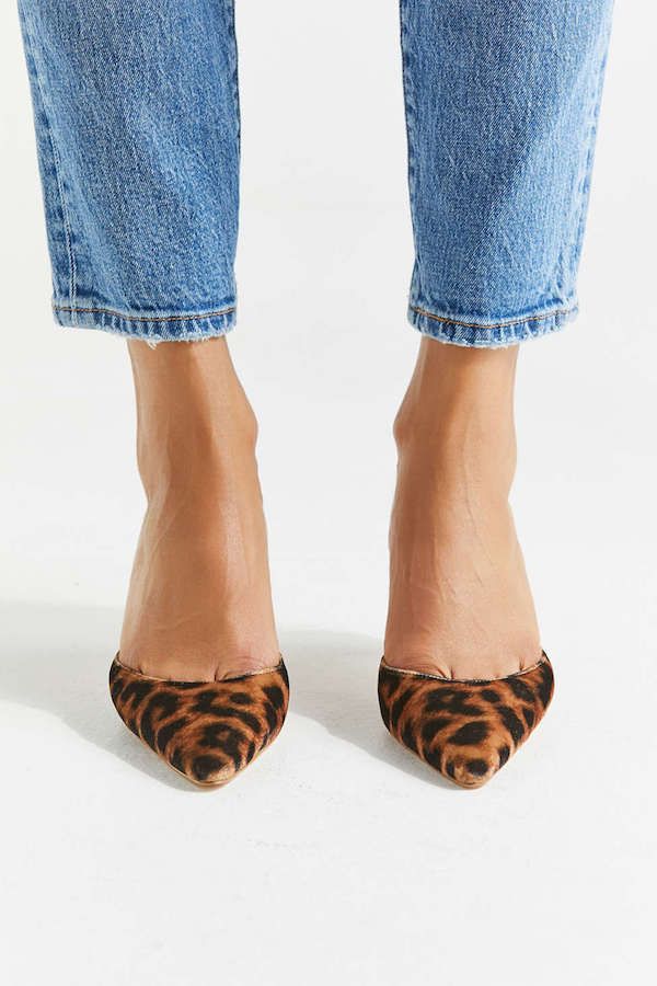 Leopard Print Kitten Heels and Cropped Skinny Jeans