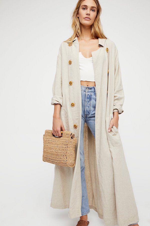 This Lightweight Linen Trench Coat is Perfect for Spring