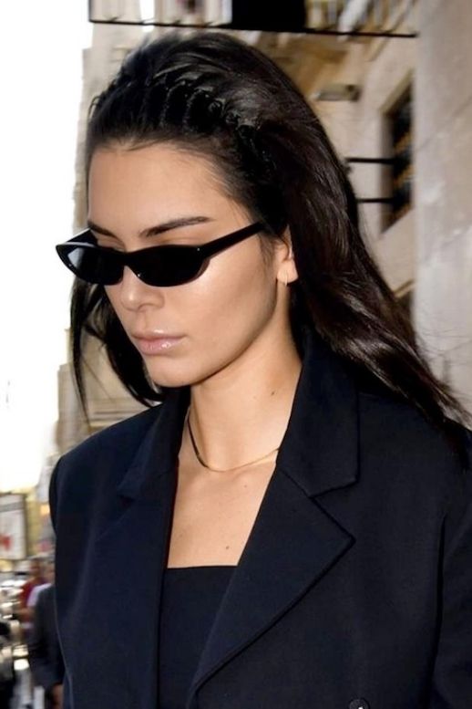 Le Fashion Blog Kendall Jenner Paris Micro Sunglasses 90s Headband Fashion Week Look Via Vogue