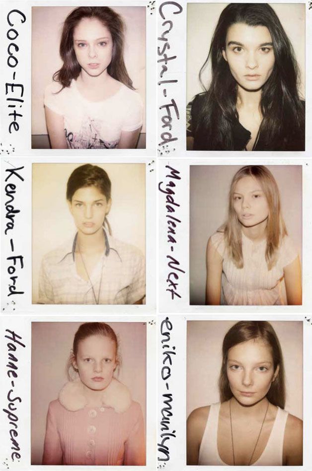 Coco Rocha, Crytal Renn, Eniko Mihalik, Kendra Spears, Hanne Gaby, and Magdelena Frackowiak Modeling Polaroids by Douglas Perrett